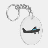 シルエットのセスナ キーホルダー (正面左)