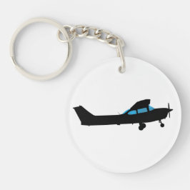 シルエットのセスナ キーホルダー