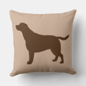 シルエットのチョコレートラブラドル・レトリーバー犬 クッション (裏面)