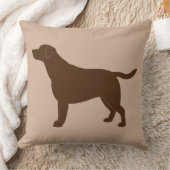 シルエットのチョコレートラブラドル・レトリーバー犬 クッション (ブランケット)