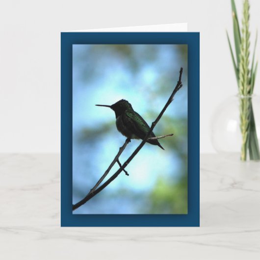シルエットのハチドリ カード (正面)