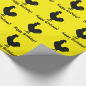 シルエットのハッピーバースデーのオンドリ ラッピングペーパー (角)