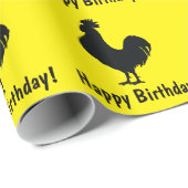 シルエットのハッピーバースデーのオンドリ ラッピングペーパー (ロールコーナー)