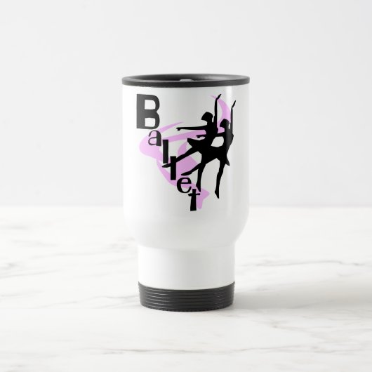 シルエットのバレエのTシャツおよびギフト トラベルマグ (中央)