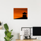 シルエットの五重塔 ポスター (ホームオフィス)