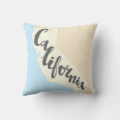 シルエットの地図が付いているカリフォルニアブラシのレタリング クッション (裏面)