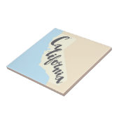 シルエットの地図が付いているカリフォルニアブラシのレタリング タイル (側面)