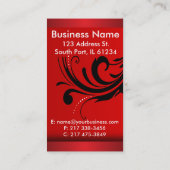 シルエットの女性のサロンの美容師|のプロフェッショナル 名刺 (裏面)