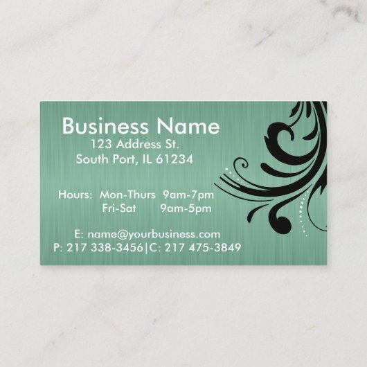 シルエットの女性の美容師のアポイントメント 予約カード (裏面)