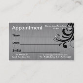 シルエットの女性の美容師のアポイントメント 予約カード (裏面)