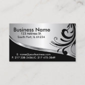 シルエットの女性の美容師 名刺 (裏面)