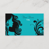 シルエットの女性の美容師 名刺 (正面)