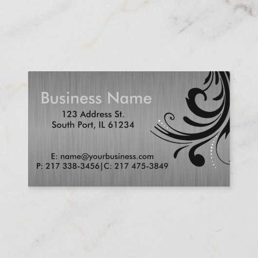 シルエットの女性の美容師 名刺 (裏面)