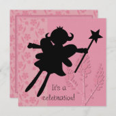 シルエットの妖精のプリンセスの誕生日の招待状 招待状 (正面/裏面)