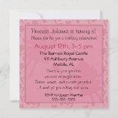 シルエットの妖精のプリンセスの誕生日の招待状 招待状 (裏面)