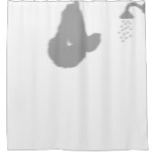 シルエットの影の後ろのスロスシャワーおもしろい シャワーカーテン (正面)