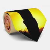 シルエットの日没のヘリコプターのゴルフ ネクタイ (ロール)