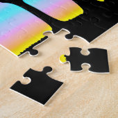 シルエットの木々の後ろの美しいパステルスカイ ジグソーパズル (側面)