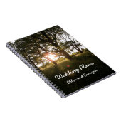 シルエットの木および日光の結婚式の計画の本 ノートブック (右側)