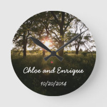 シルエットの木および日光パーソナライズなWeddin