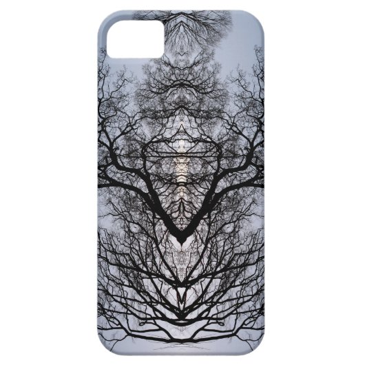 シルエットの木のパターンと青い空 Case-Mate iPhoneケース (裏面)