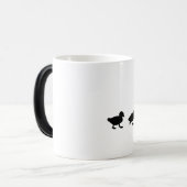 シルエットの母アヒルそして子ガモ モーフィングマグカップ (正面左)