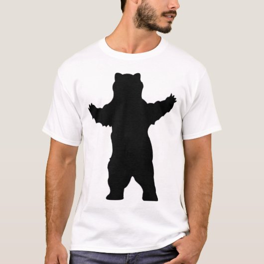 シルエットの灰色グマ Tシャツ (正面)