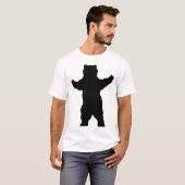 シルエットの灰色グマ Tシャツ (正面フル)