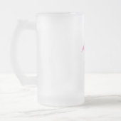 シルエットの熱帯ピンクのフラミンゴ フロストグラスビールジョッキ (左)