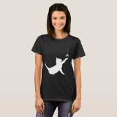 シルエットの猫そしてくも Tシャツ (正面フル)