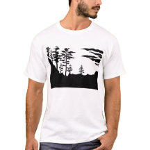 シルエットの白黒の景色