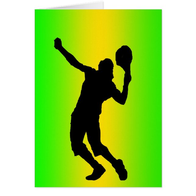 シルエットの緑のサーブカード (正面)