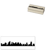 シルエットの都市建築アイコン ラバースタンプ (押印)