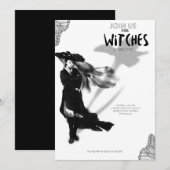 シルエットの魔女ハロウィンパーティー招待状 招待状 (正面/裏面)