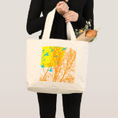 シルエットの鳥 ラージトートバッグ (正面(商品))