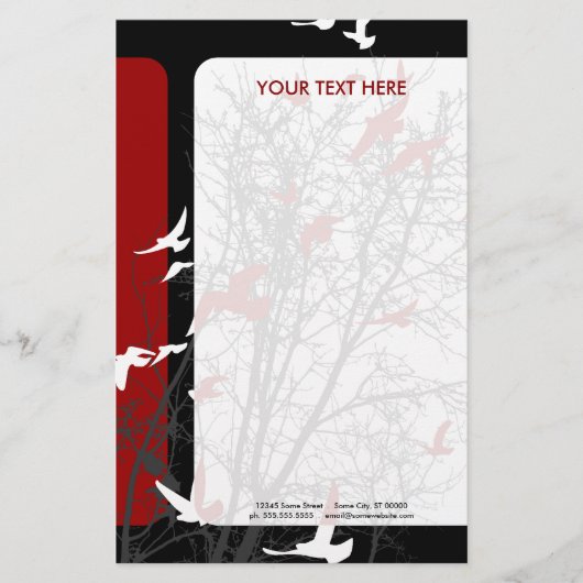 シルエットの鳥 便箋 (正面)