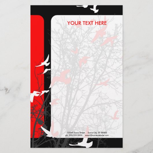 シルエットの鳥 便箋 (正面)