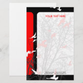 シルエットの鳥 便箋 (正面/裏面)