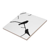 シルエットの黒く及び白いつばめの組 タイル (側面)