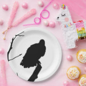 シルエットの黒く及び白いハゲタカの肉食鳥 ペーパープレート (パーティー)