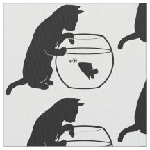 シルエットのFishbowlに達している猫