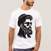 シルエットはっきりした：帽子と羽毛のエレガンス Tシャツ (正面)