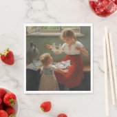 シルエットを作る子ども(かわいい遊子ども) スタンダードランチョンナプキン (インサイチュ)