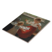 シルエットを作る子ども(かわいい遊子ども) タイル (側面)