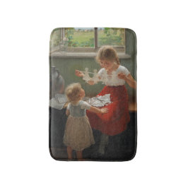 シルエットを作る子ども(かわいい遊子ども) バスマット