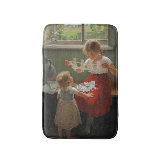 シルエットを作る子ども(かわいい遊子ども) バスマット (正面縦)