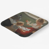 シルエットを作る子ども(かわいい遊子ども) ペーパープレート (傾斜あり)