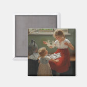 シルエットを作る子ども(かわいい遊子ども) マグネット (正面/裏面)