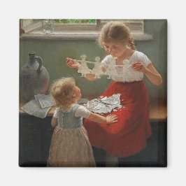 シルエットを作る子ども(かわいい遊子ども) マグネット