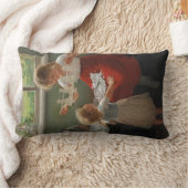 シルエットを作る子ども(かわいい遊子ども) ランバークッション (ブランケット)